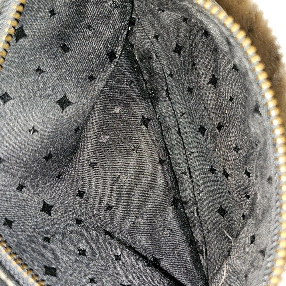 Vintage Fossil Black Pebbled Leather Explorer Triple Zip Black Crossbody Bag - Picture 12 of 13